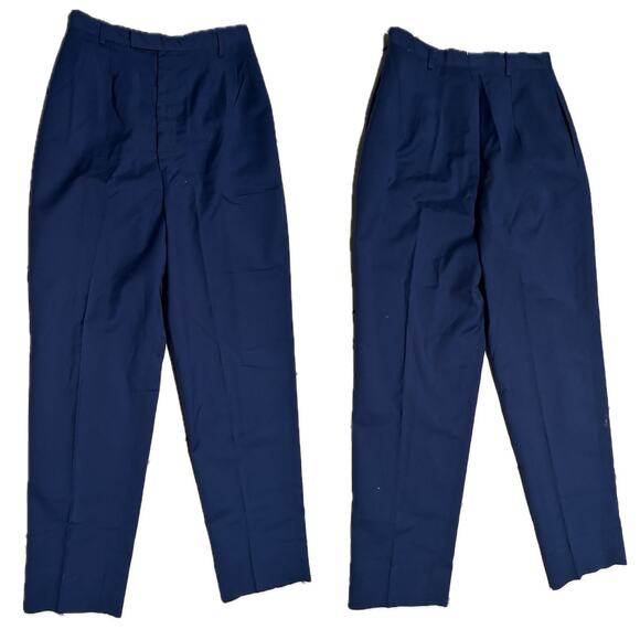 Vintage 1970s Evan Picone Navy Blue High Waist Trouser Pants / Small 26 x 27 - Picture 3 of 4